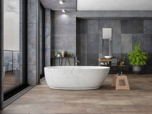 Bathroom tile with bath tub | West River Carpets